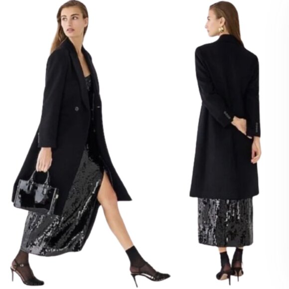 NWT JCREW Mirabelle Top Coat Womens 6 Black Italian Wool Cashmere BM546 NEW - Picture 3 of 16